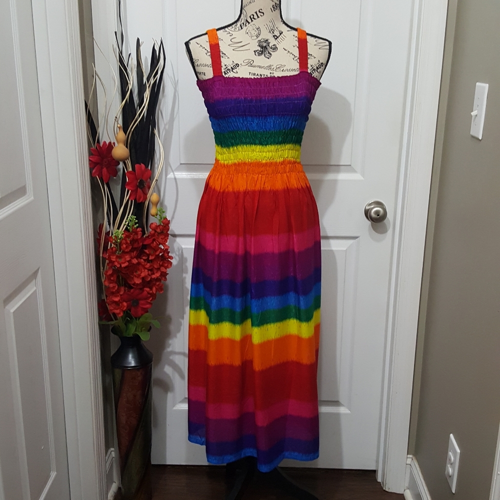 Beautiful Colorful Vacation Travel Dress One Size Fits All:XS,S,M